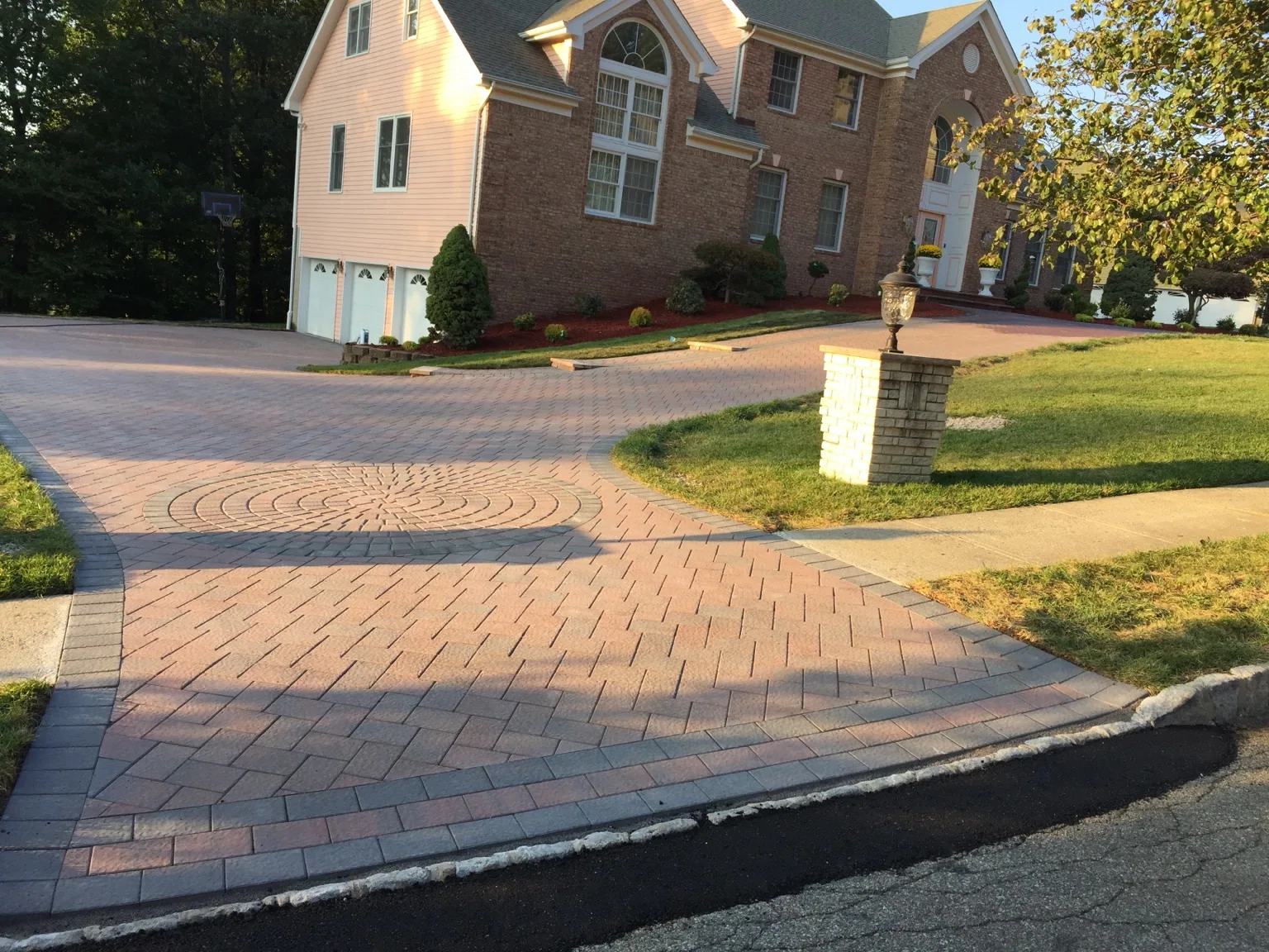 Custom paver driveway and front entrance